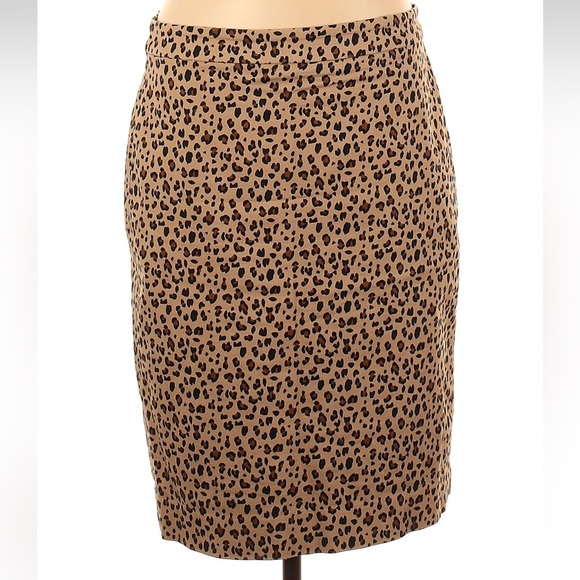 J. Crew Classic Leopard Print No 2 Pencil Skirt Women’s Size 8 Medium M - Picture 2 of 6